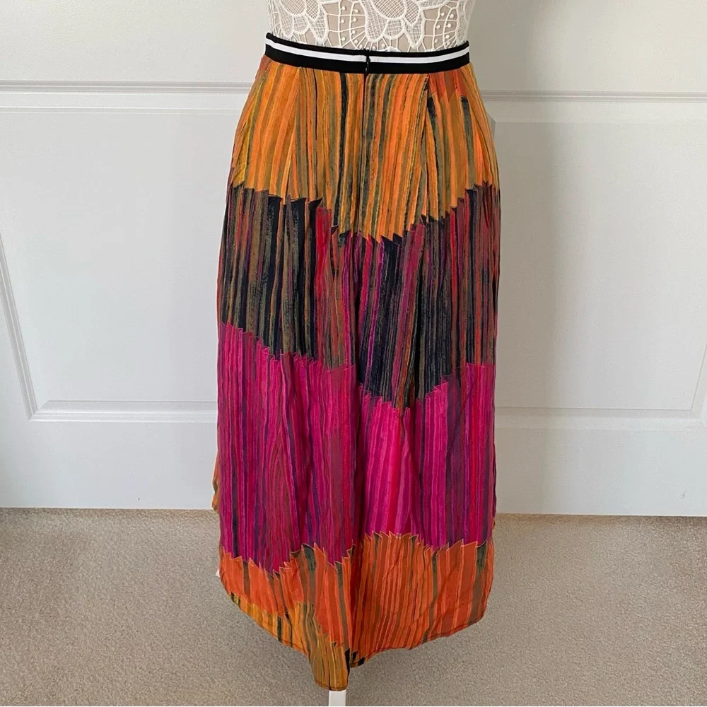 NEW HUNTER BELL Sunflare Midi Multicolor Boho Skirt, Sz 0 - Picture 5 of 7